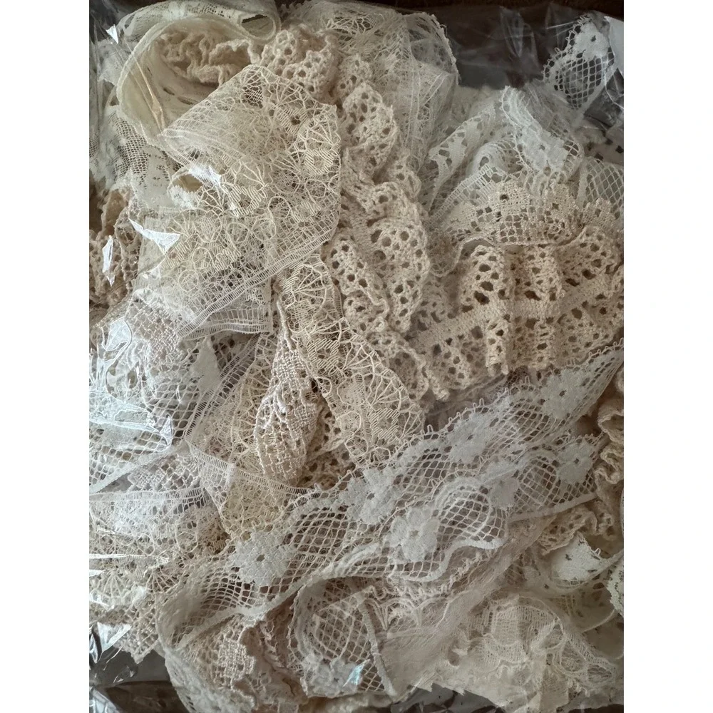 Lace trim Ivory / Cream lot of 20 yards vintage & modern DIY Slow Sew Journal